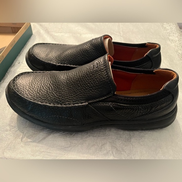 Clarks black dress shoe worn once  86215 size 12 wide - Picture 2 of 8